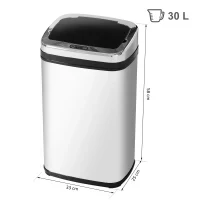 Elegante Bidone pattumiera In acciaio inox con sensore elettronico di apertura 30L - Image 3