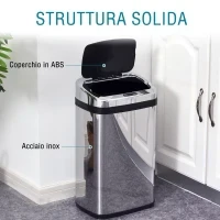 Elegante Bidone pattumiera In acciaio inox con sensore elettronico di apertura 30L - Image 7