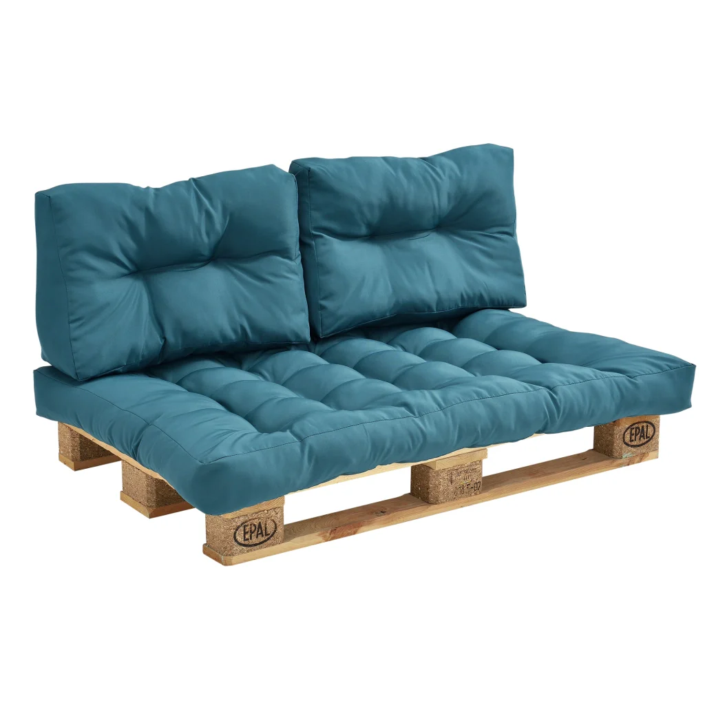 [en.casa] 1x Cuscino sedile per divano paletta euro  [turchese] cuscini per palette supporto In/Outdoor mobili imbottiti - Image 4