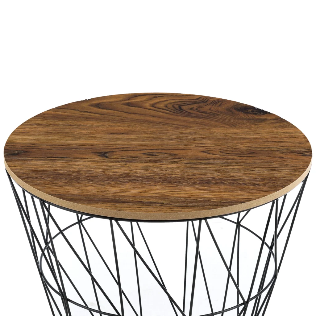 [en.casa] Set da 2 Tavolini a Forma di Cestello in 2 Misure Diverse con Piano Rimovibile Portaoggetti Pratico Multiuso - Rovere Antico - Image 6