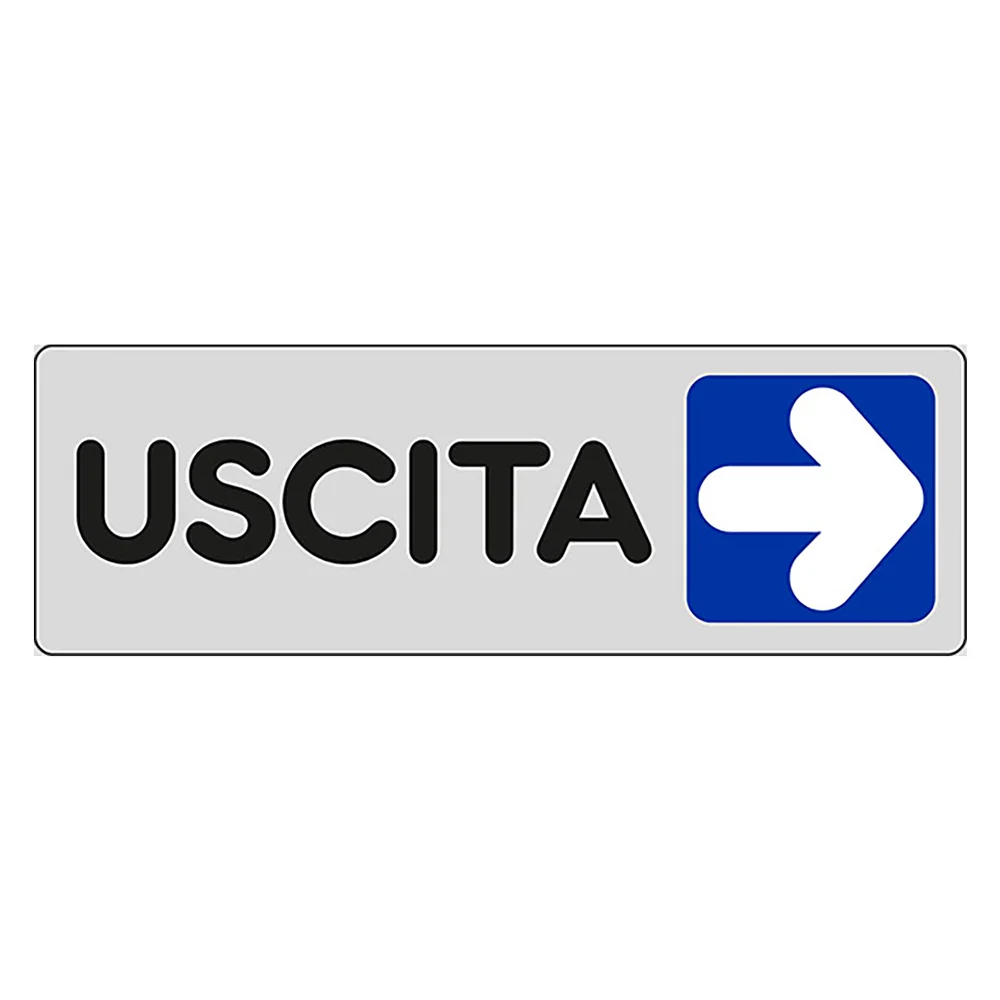 ETICHETTA SEGNALETICA USCITA A DESTRA- 10 pezzi - EUROSIGNALS