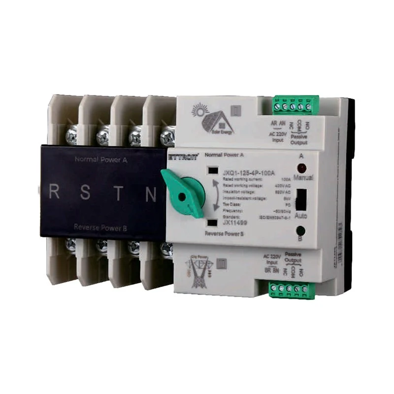 ATS Commutatore di Trasferimento Automatico Fotovoltaico 4P 6M Doppio Alimentazione 100A AC 400V IP20 IEC60947-6-1 - Image 3