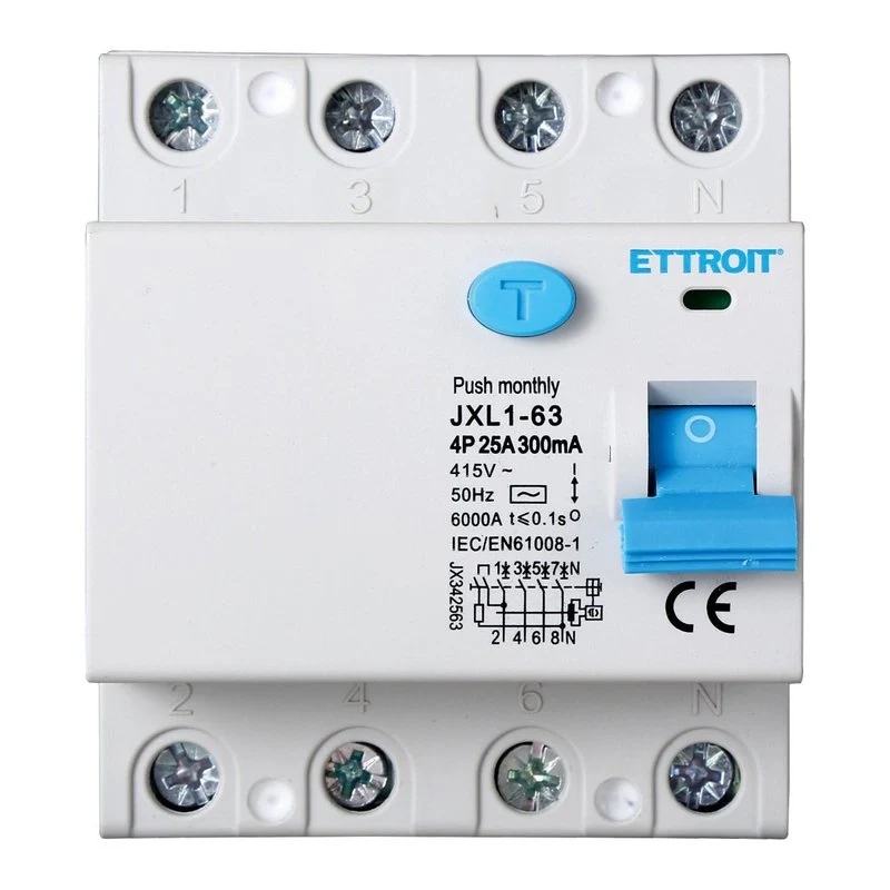Interruttore Differenziale Puro 4P 25A 6kA 300mA 380V Salvavita Differenziale Occupa 4 Moduli DIN - Image 3