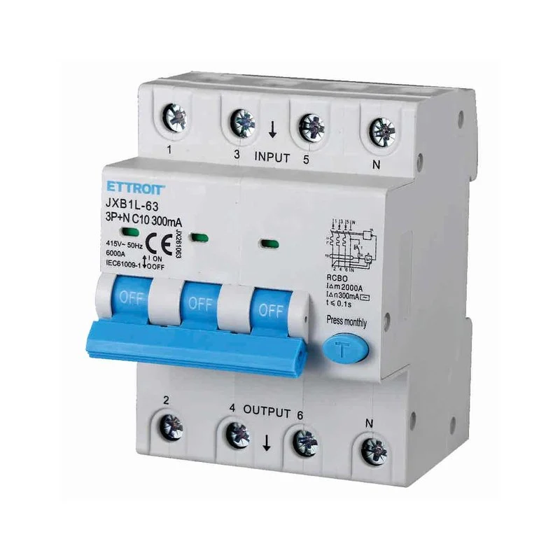 Interruttore Magnetotermico Differenziale 3P+N 10A 6KA 300mA 380V Occupa 4 Moduli DIN - Image 2