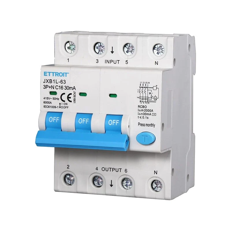Interruttore Magnetotermico Differenziale 3P+N 16A 6KA 30mA 380V Occupa 4 Moduli DIN