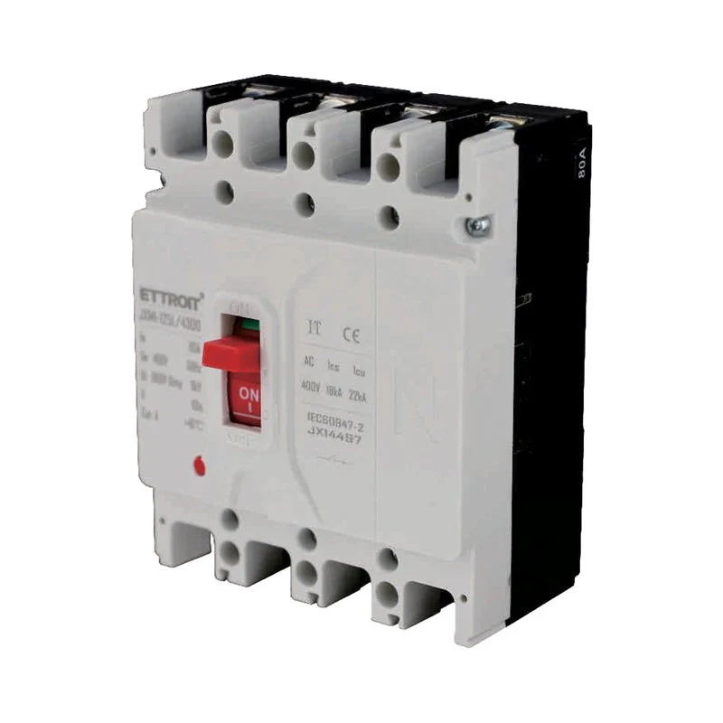 MCCB Interruttori Scatolati Magnetotermici 4P 22kA 80A AC 400V IP20 IEC60947-2 - Image 3