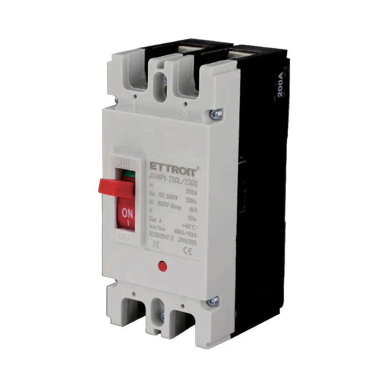 MCCB Interruttori Scatolati Magnetotermici DC Fotovoltaico 2P 10kA 200A DC 500V IP20 IEC60947-2 - Image 3