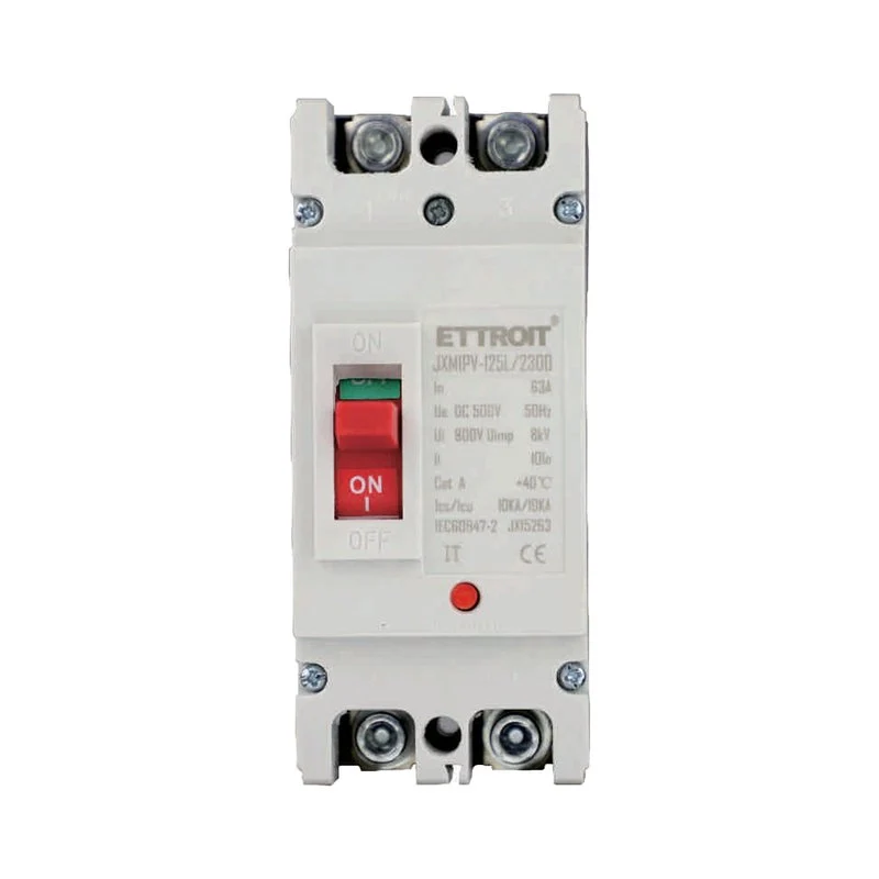 MCCB Interruttori Scatolati Magnetotermici DC Fotovoltaico 2P 10kA 63A DC 500V IP20 IEC60947-2