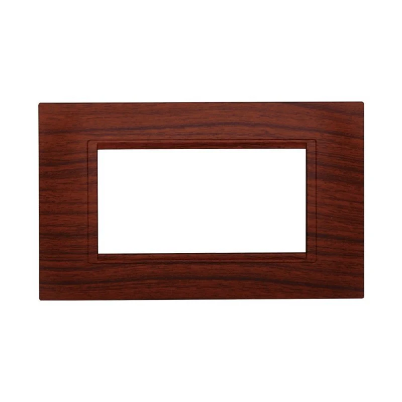 Placca Plastica Quadrata Serie Space 4P Colore Radica Compatibile Con Bticino Living Light