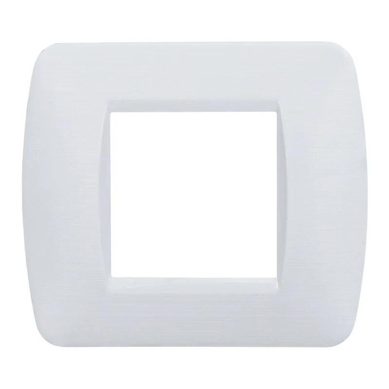 Placca Plastica Serie Space 2P Colore Bianco Satinato Compatibile Con Bticino Living Light