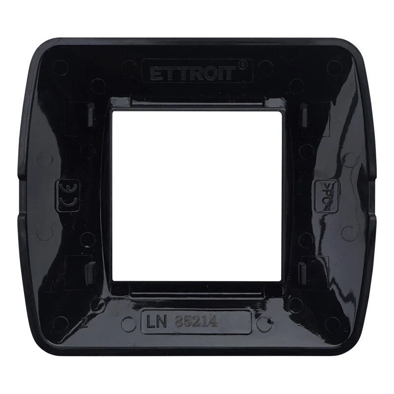 Placca Plastica Serie Space 2P Colore Nero Satinato Compatibile Con Bticino Living Light - Image 2
