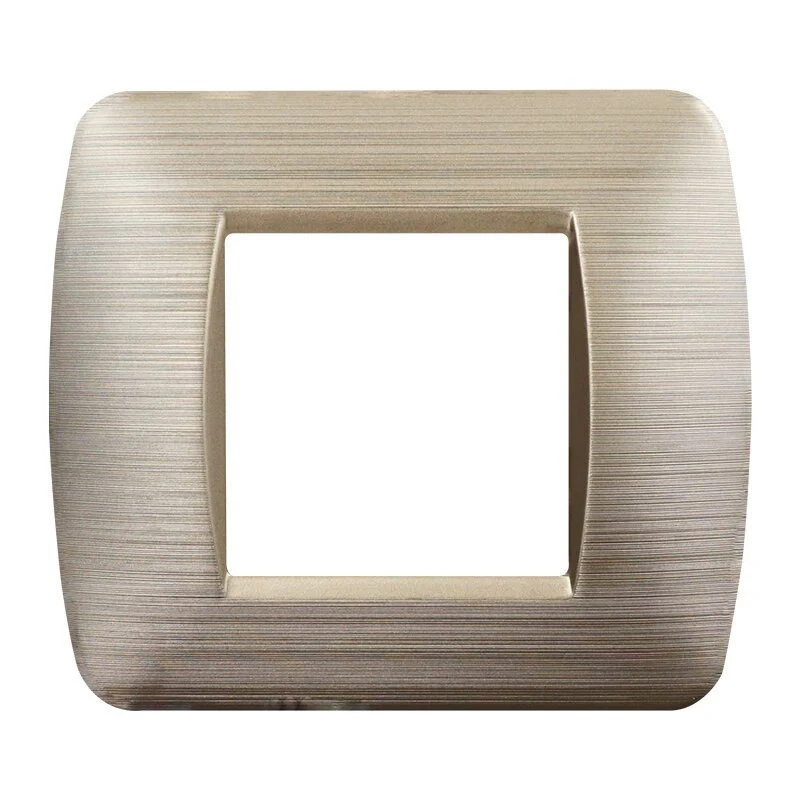 Placca Plastica Serie Space 2P Colore Oro Satinato Compatibile Con Bticino Living Light