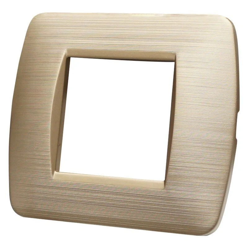 Placca Plastica Serie Space 2P Colore Oro Satinato Compatibile Con Bticino Living Light - Image 2