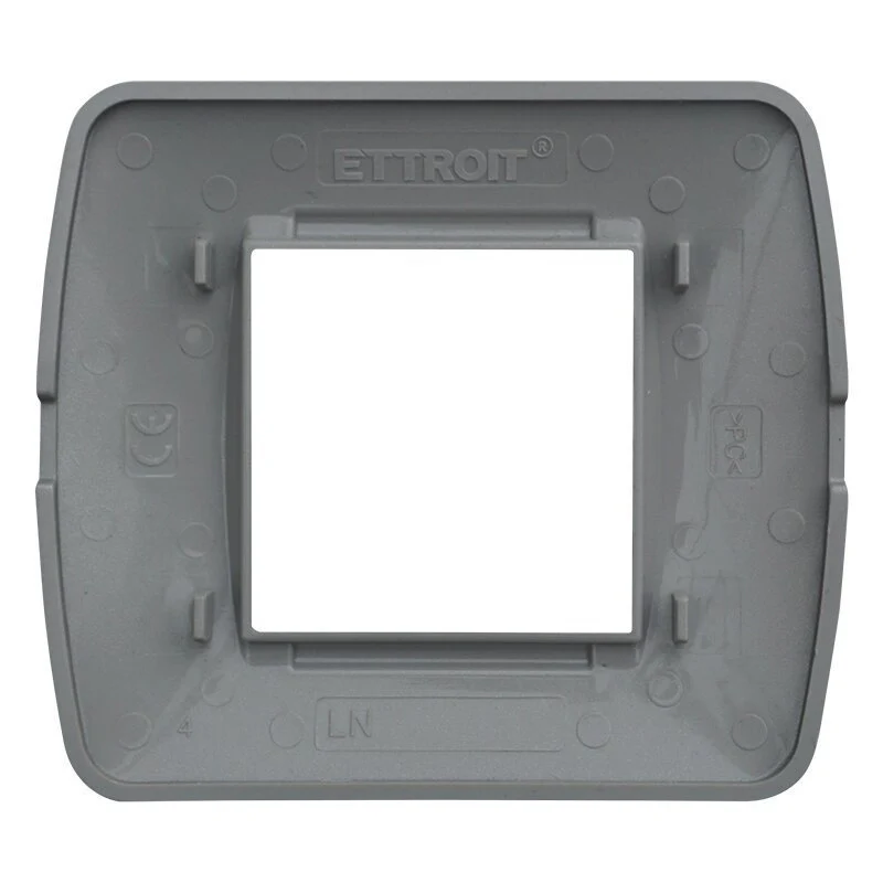 Placca Plastica Serie Space 2P Colore Silver Satinato Compatibile Con Bticino Living Light - Image 2