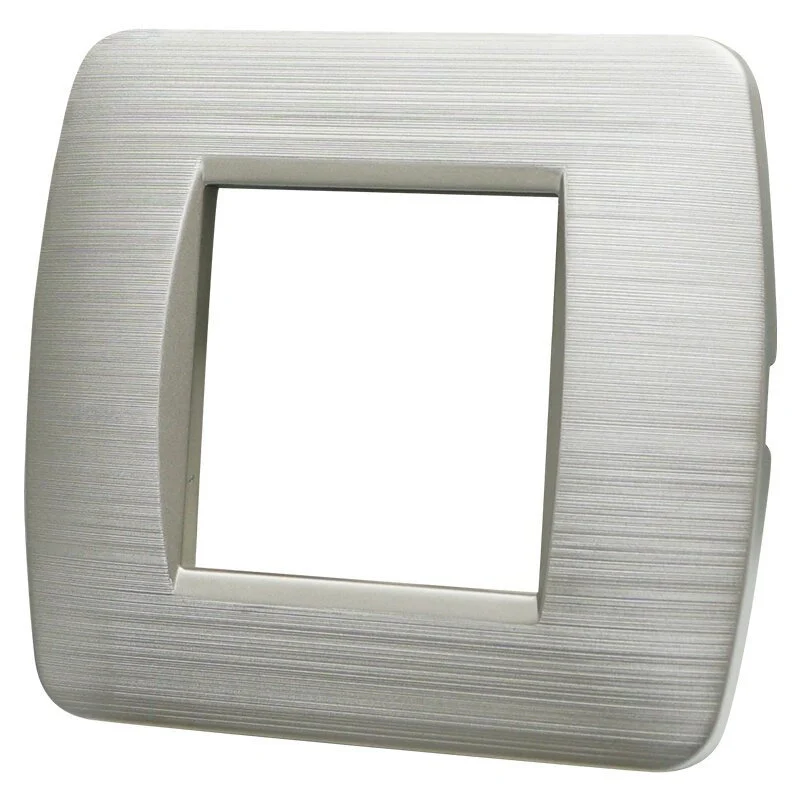 Placca Plastica Serie Space 2P Colore Silver Satinato Compatibile Con Bticino Living Light - Image 3