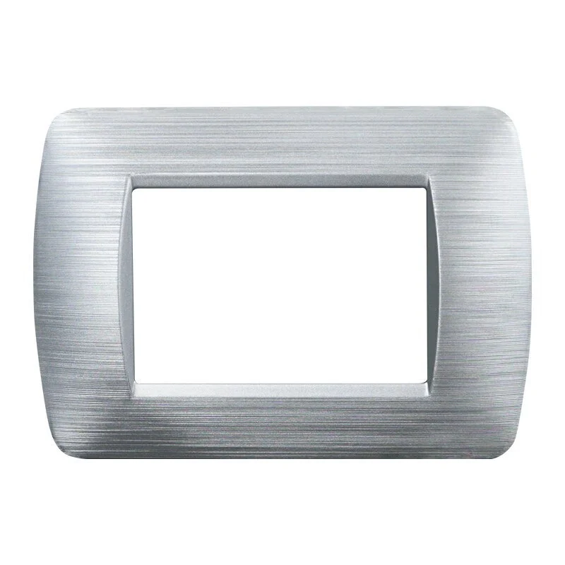 Placca Plastica Serie Space 3P Colore Silver Satinato Compatibile Con Bticino Living Light