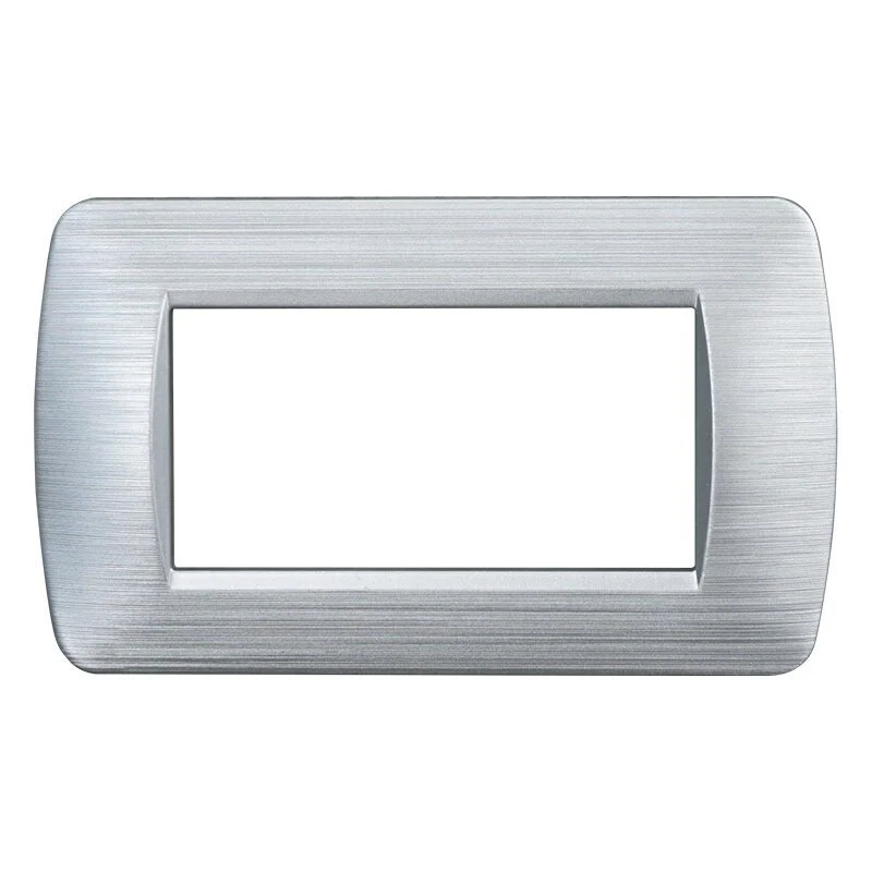 Placca Plastica Serie Space 4P Colore Silver Satinato Compatibile Con Bticino Living Light