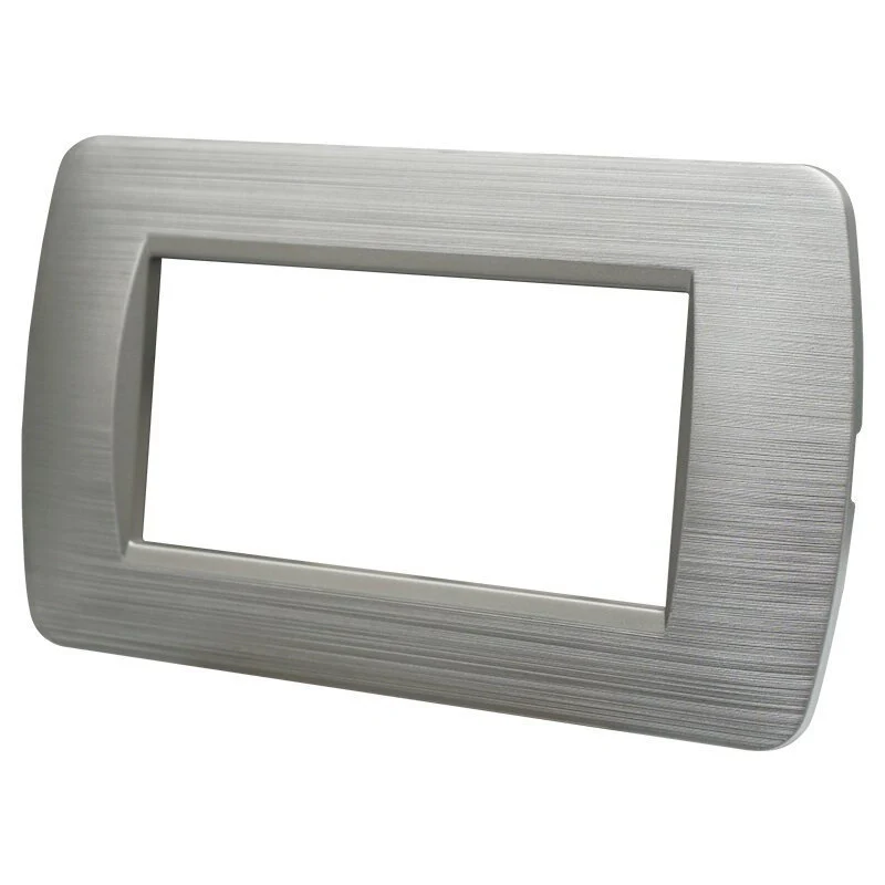 Placca Plastica Serie Space 4P Colore Silver Satinato Compatibile Con Bticino Living Light - Image 2