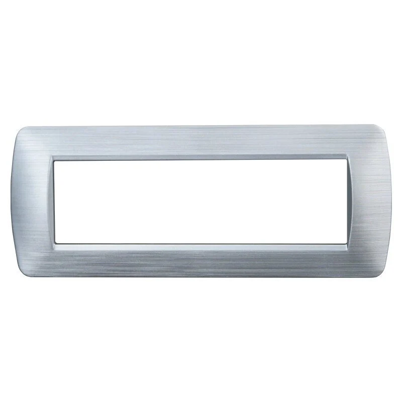 Placca Plastica Serie Space 7P Colore Silver Satinato Compatibile Con Bticino Living Light