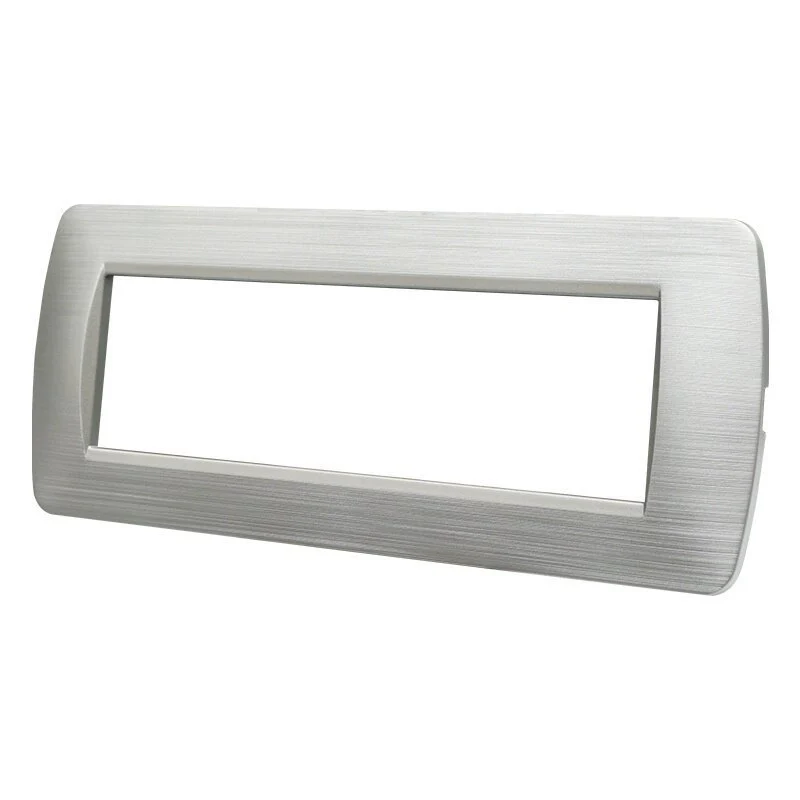 Placca Plastica Serie Space 7P Colore Silver Satinato Compatibile Con Bticino Living Light - Image 2