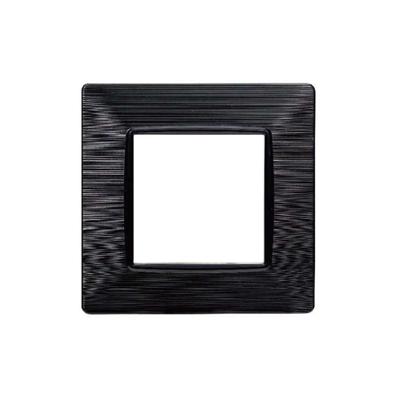 Placca Plastica Serie Starlight 2P Colore Nero Satinato Compatibile Con Vimar Plana