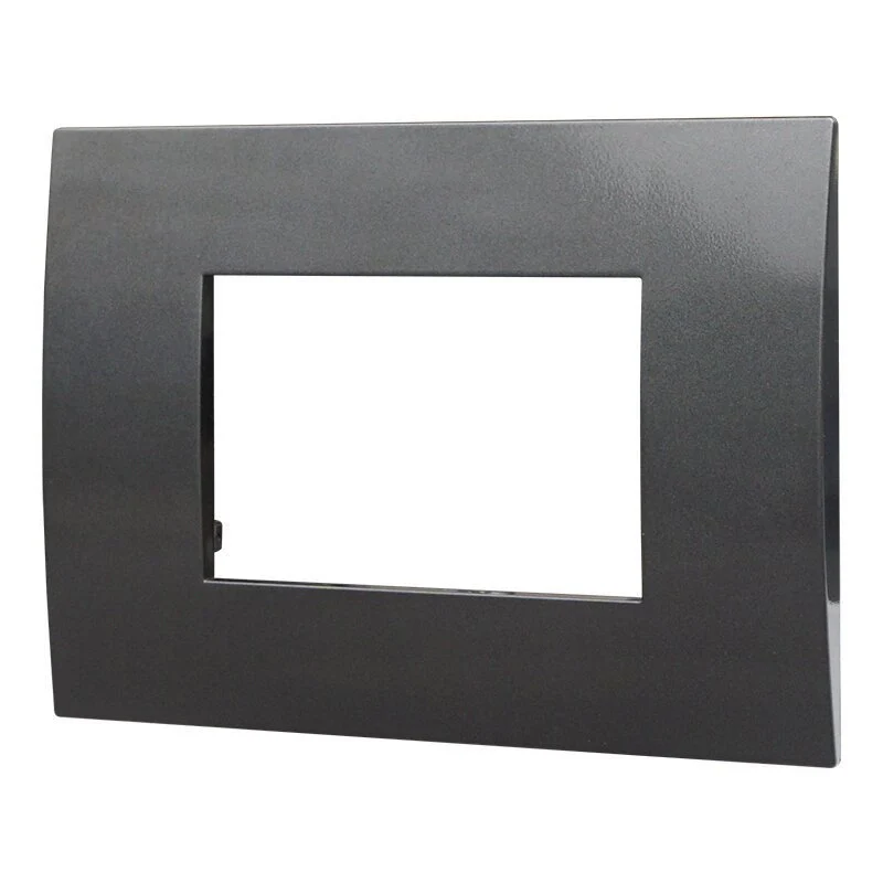 Placca Plastica Serie Venus 3P Colore Acciaio Scuro Compatibile Con Vimar Arke - Image 3