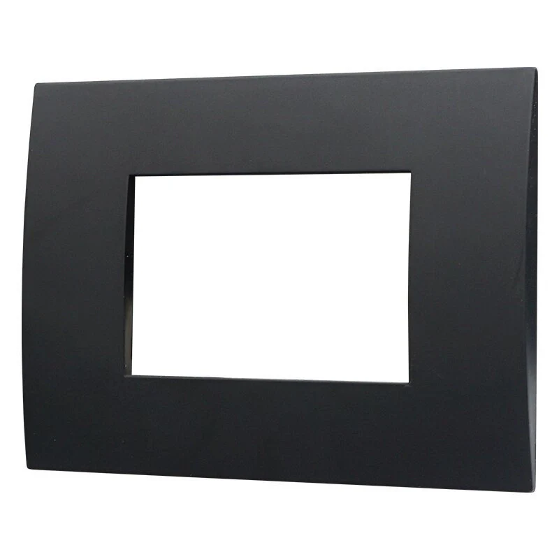 Placca Plastica Serie Venus 3P Colore Nero Compatibile Con Vimar Arke - Image 2