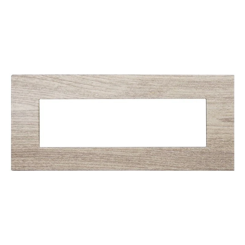 Placca Plastica Serie Venus 7P Colore Legno Chiaro Compatibile Con Vimar Arke