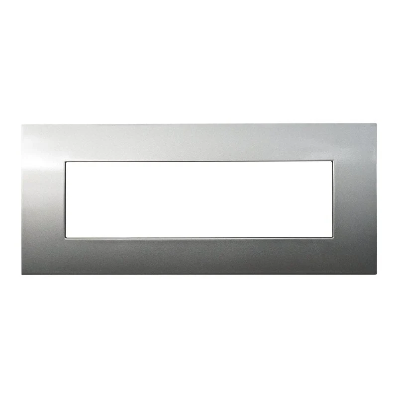 Placca Plastica Serie Venus 7P Colore Titanio Compatibile Con Vimar Arke
