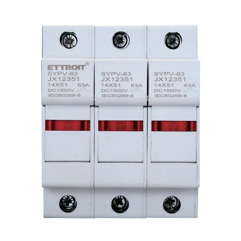 Portafusibile Modulare DC Fotovoltaico 3P 3M D14X51mm 63A DC 1000V IP20 IEC60269-6