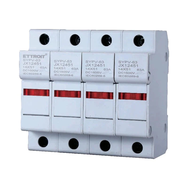 Portafusibile Modulare DC Fotovoltaico 4P 4M D14X51mm 63A DC 1000V IP20 IEC60269-6 - Image 3
