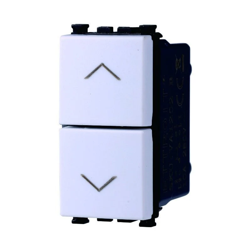 Pulsante Doppio Saliscendi 1P+1P 10A Colore Bianco Compatibile Con Vimar Arke - Image 3