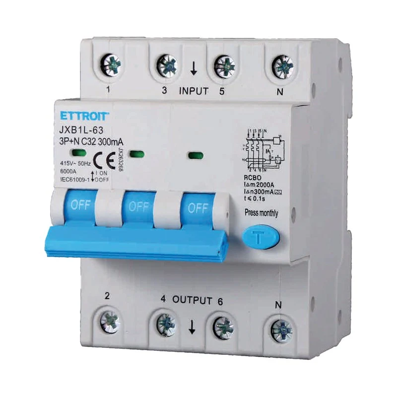 RCBO Interruttore Magnetotermico Differenziale Tipo A Curva C 3P+N 4M 6000A 300mA C32A AC 400V IP20 IEC61009-1 - Image 3