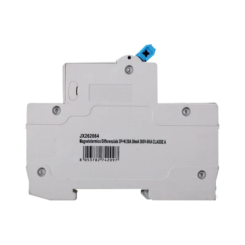 RCBO Interruttore Magnetotermico Differenziale Tipo A Curva C 3P+N 4M 6000A 30mA C20A AC 400V IP20 IEC61009-1 - Image 2