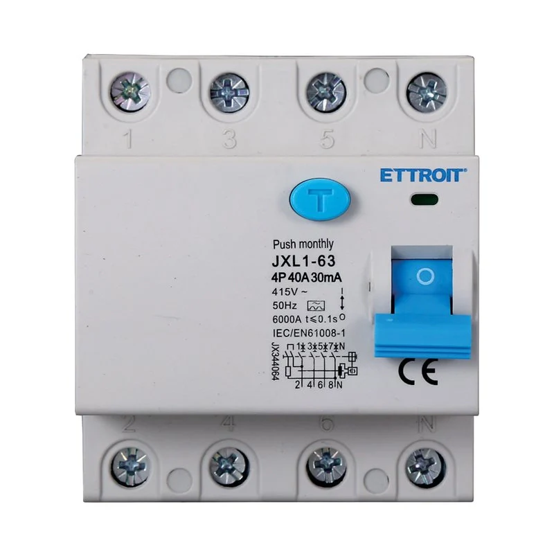 RCCB Interruttore Differenziale Puro Tipo A 3P+N 4M 6000A 30mA 40A AC 400V IP20 IEC61008-1