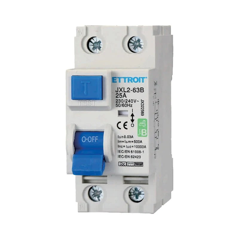 RCCB Interruttore Differenziale Puro Tipo B 1P+N 2M 10000A 30mA 25A AC 230V IP20 IEC61008-1 / IEC62423 - Image 3