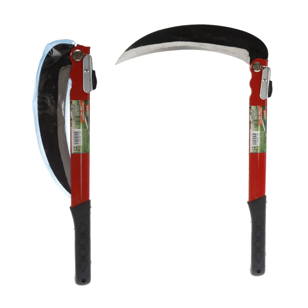 Falce Pieghevole 39cm Lama 21cm Alto Giardinaggio Multiuso Falce da Erba per Diserbo Falce di Sicurezza Portatile per Escursionismo di Emergenza Attrezzi - Image 4