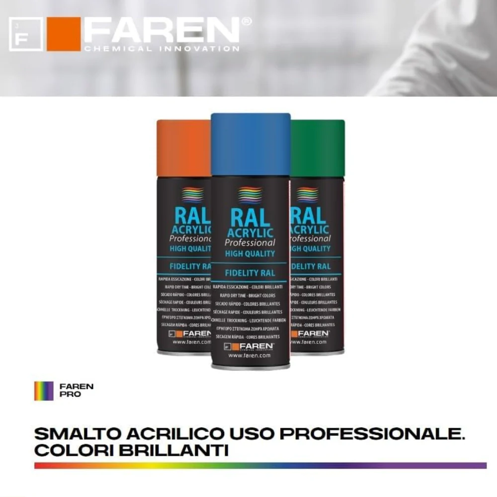 Faren ral acrylic vernice spray acrilica brillante a rapida essicazione 400 ml *** colore- bianco lucido - ral 9010, ... - Image 5