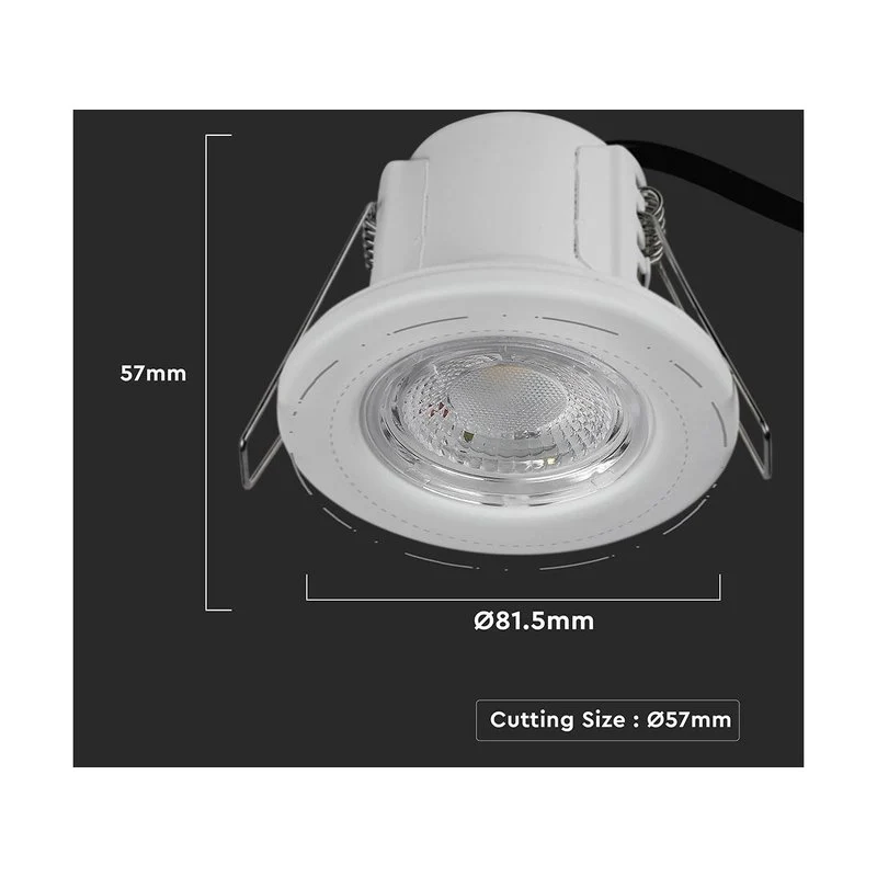 Faretto Led da Incasso Dimmerabile 5W 6400K Colore Bianco IP65 Resistente al Fuoco Senza Driver SKU-8181 - Image 4