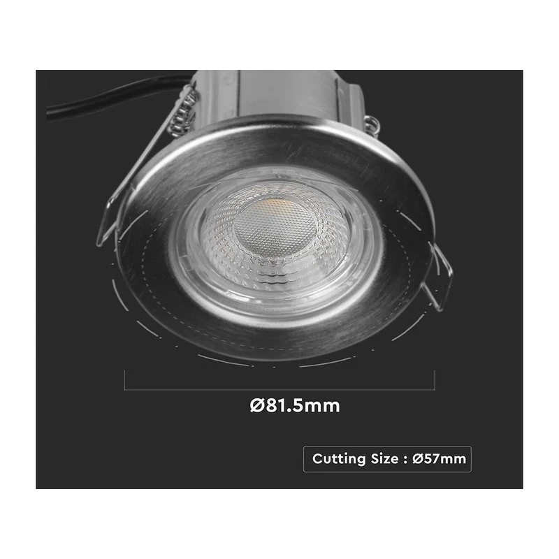 Faretto Led da Incasso Dimmerabile 5W 6400K Colore Nichel Satinato IP65 Resistente al Fuoco Senza Driver SKU-8179 - Image 4