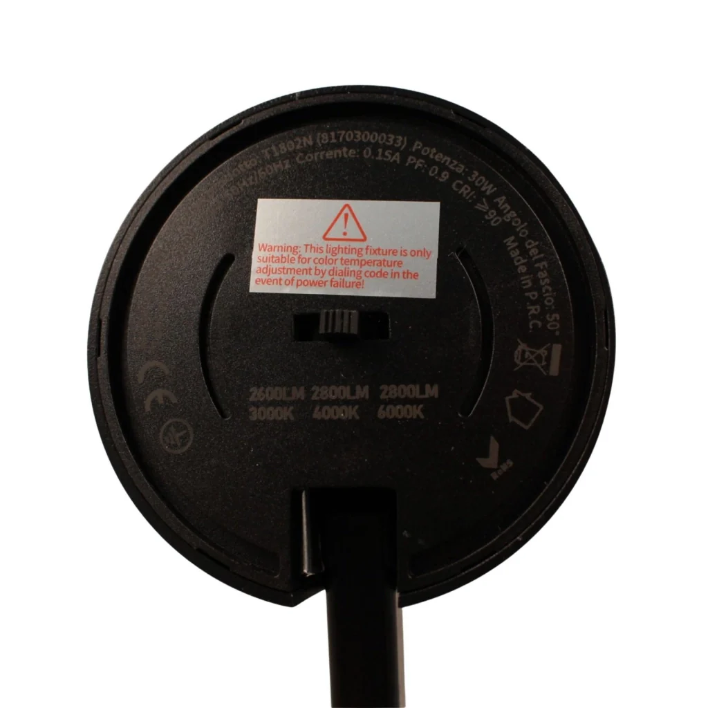 Faro Lampada Led A Binario 30W 2800lm Trifase CCT Angolo Luce 50 Gradi CRI>90 UGR<19 Carcassa Nera 3000K 4000K 6000K 3 In 1 D80X157mm - Image 3
