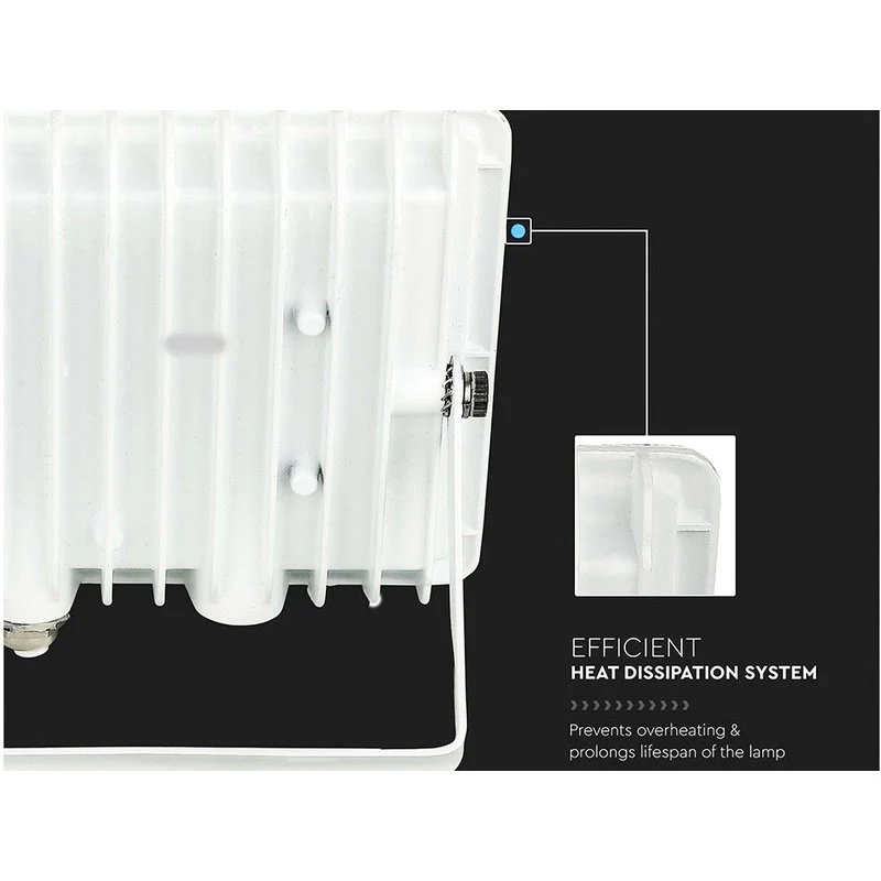 Faro Led Flood Light 20W Carcassa Bianca IP65 Freddo 6400K Super Slim SKU-215951 - Image 4