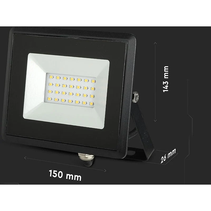 Faro Led Flood Light 20W Carcassa Nera IP65 Freddo 6400K Super Slim SKU-215948 - Image 3