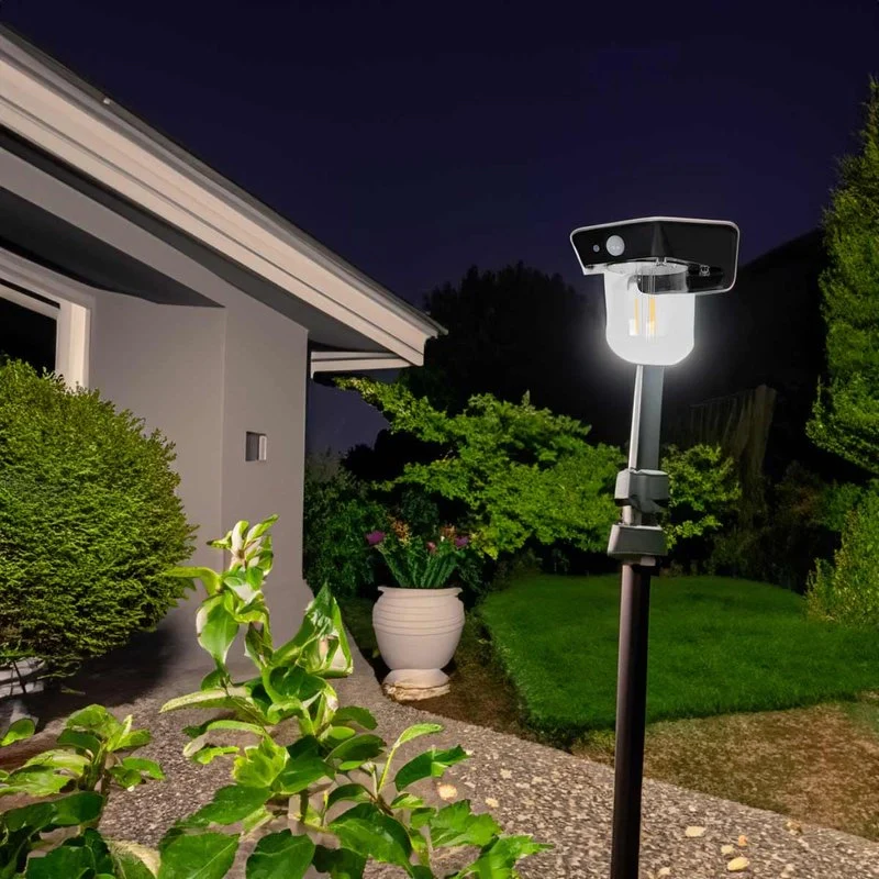 Faro Led Solare Da Parete 1,2W 120LM 3000K Rotondo Trasparente Interrrutore 3 Modalità - Image 5