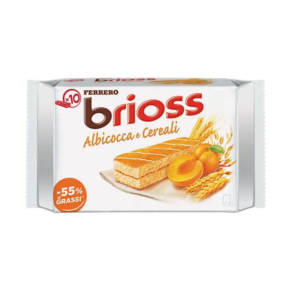 Ferrero kinder brioss albicocca e cereali confezione da 10 merendine 280 gr