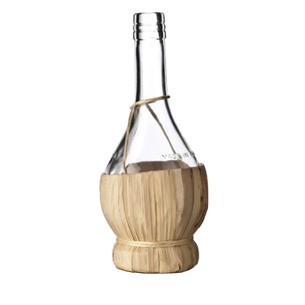 FIASCO DI VETRO RIVESTITO IN PAGLIA 2000 ml- 6 pezzi  - Senza Marca
