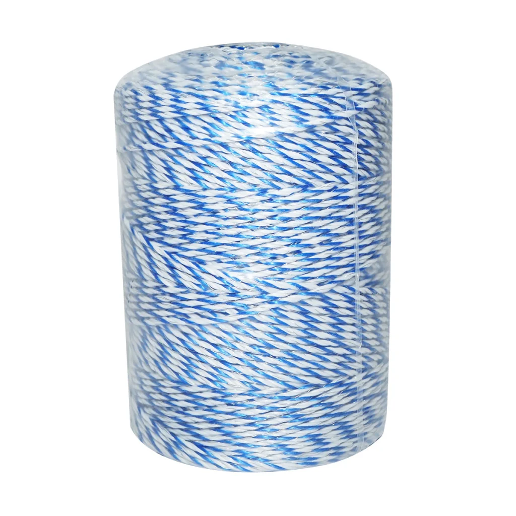 Filo bianco-blu, diametro 3 mm, 3x0.2 mm SS, 500 m per recinzione elettrica, resistenza 7.8 Ohm, Bourget - Image 3