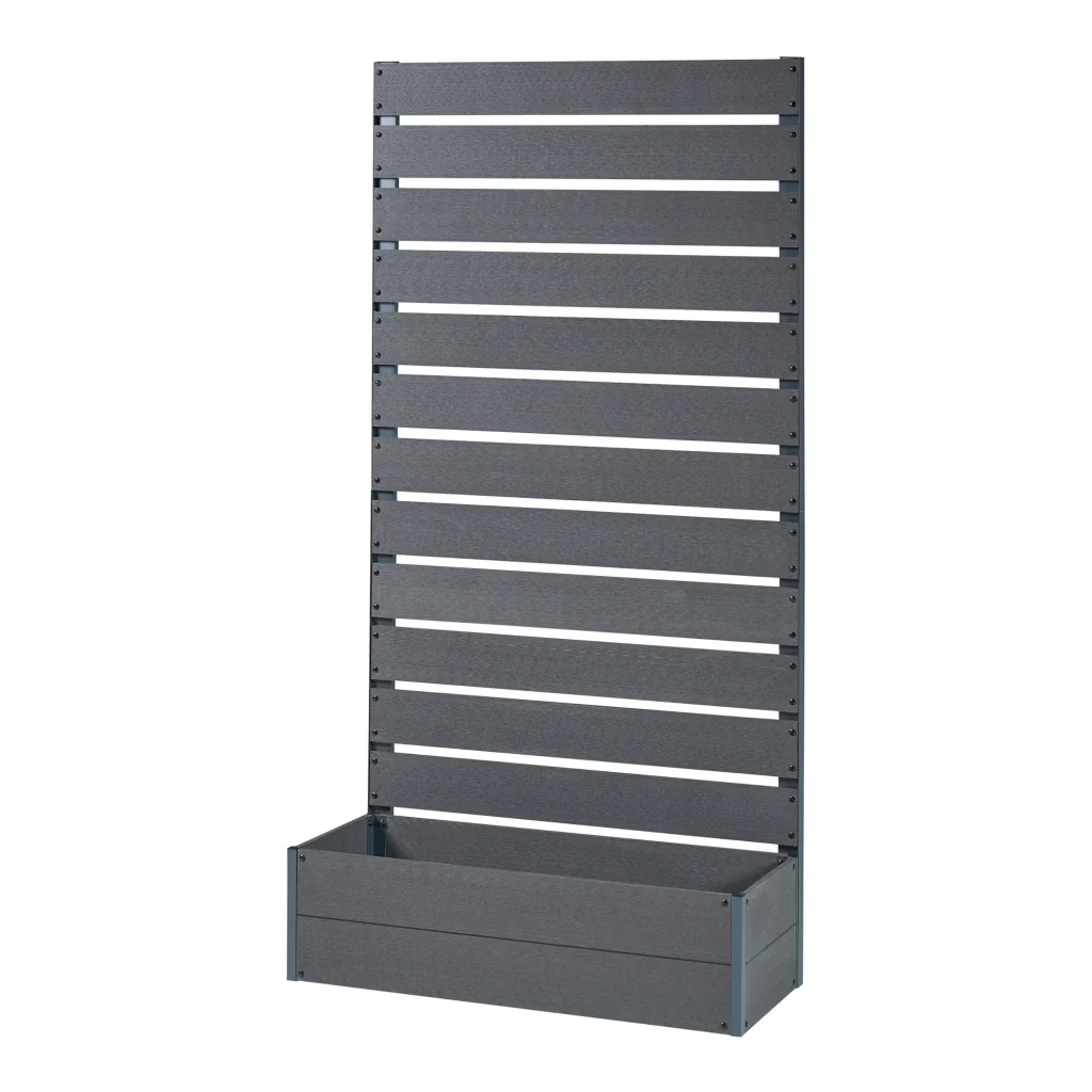 Fioriera con Spalliera Heerde in WPC 180 x 90 x 38 cm Grigio [en.casa] - Image 2