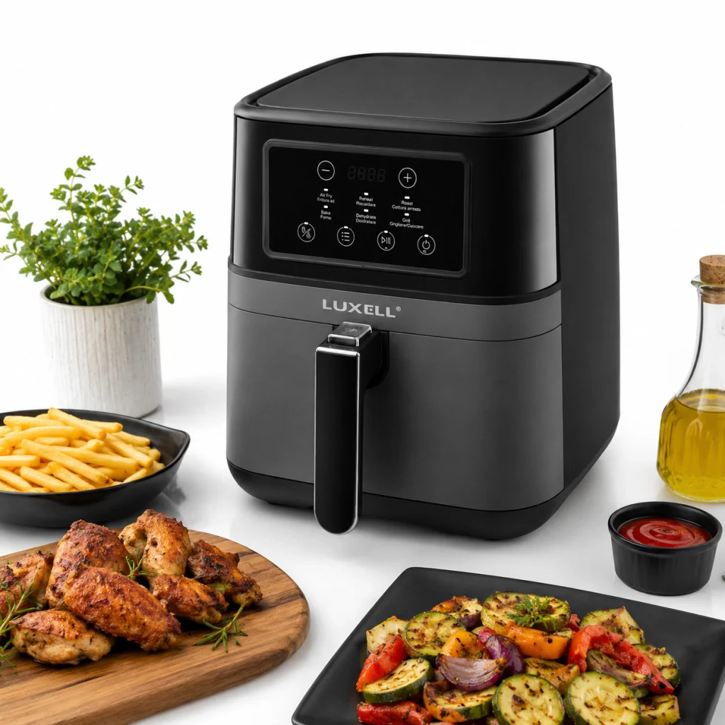 Friggitrice ad Aria 7.5 Litri 1850W Digitale Led 6 Programmi Senza Olio Nero - Image 5