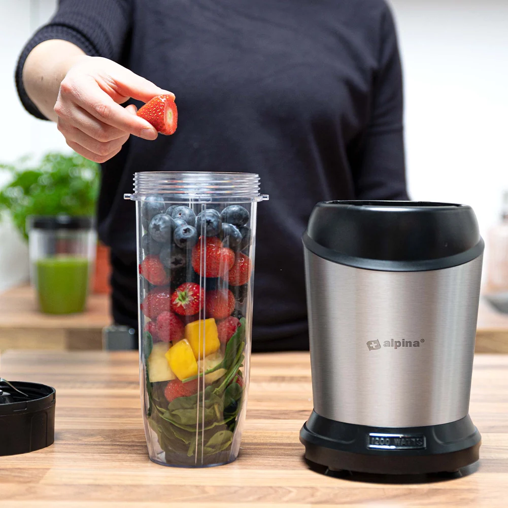 Frullatore Acciaio Inossidabile Smoothie Blender con Caraffa da Asporto 1200W - Image 8